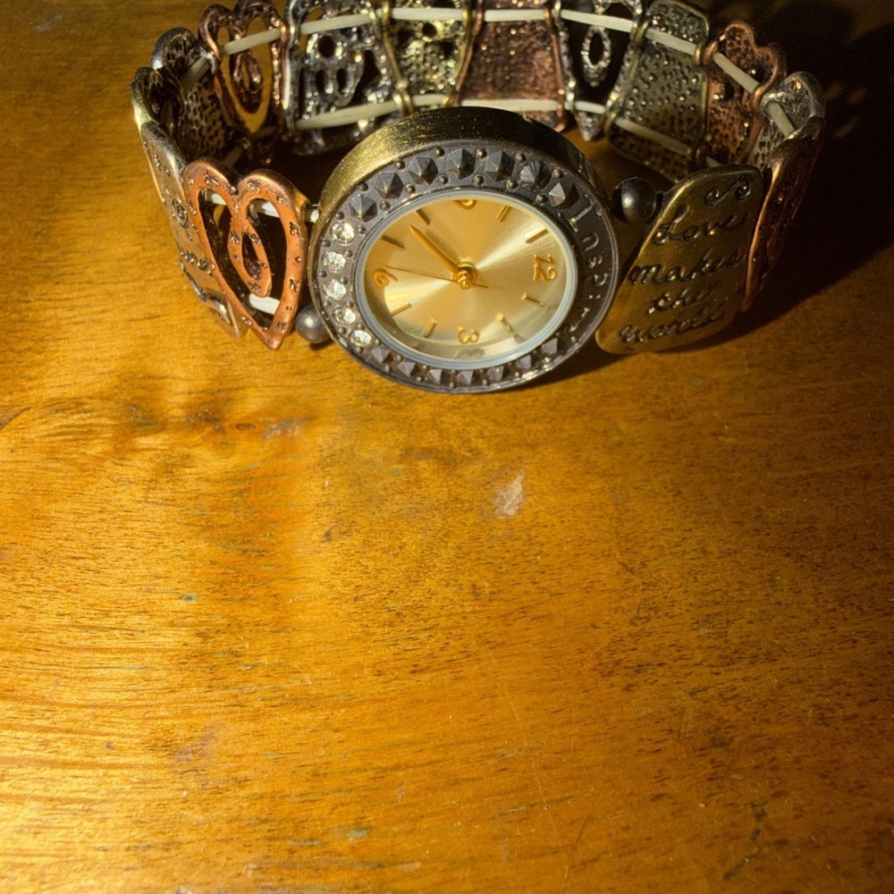 Stainleess Steel Mixed Metal Inspire Watch Womens Stretchy Ine Size Band